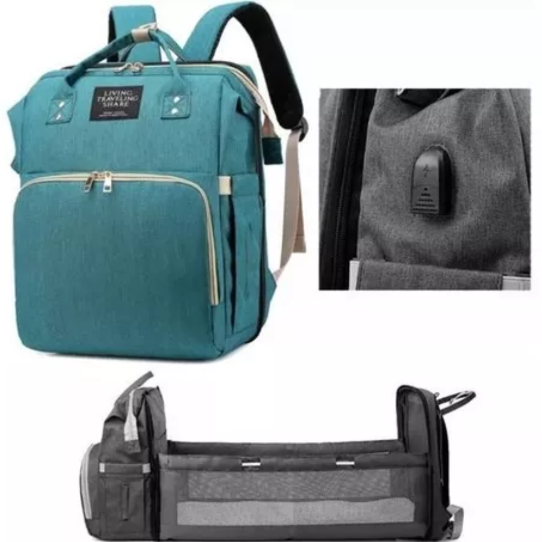 Pañalera Cambiador Bebé Morral Con USB